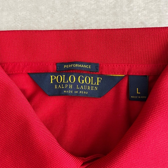 Polo Golf Ralph Lauren Mens Performance Golf Polo Shirt USGA Logo Sz Large Red - Picture 8 of 9